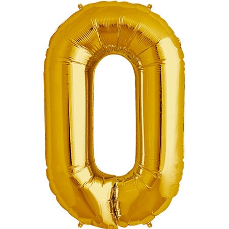 34 " Gold Number 0 Balloon