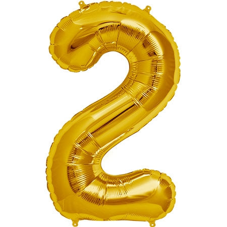 34" Gold Number 2 Balloon
