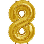 34" Gold Number 8 Balloon