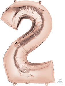 34" Rose Gold Number 2 Balloon